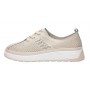 Pantofi dama casual din piele naturala cu perforatii - Karen Bej Late GSKFL9573B
